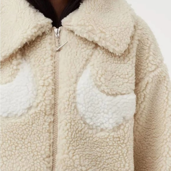 Nike Swoosh-logo faux-shearling short‎ teddy jacket plus size 2X new!! - Picture 10 of 12